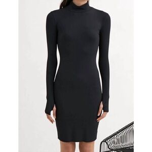 LANSTON Turtleneck Mini Dress In Black Small NWT